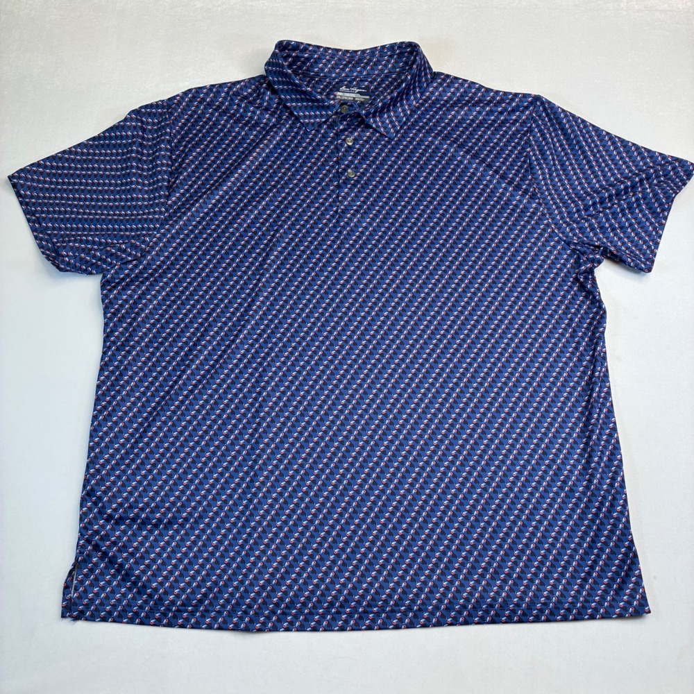 Ben Hogan Polo Shirt Mens 2XL Navy Blue Toucan Print‎ Performance Golf Stretch - Picture 3 of 7